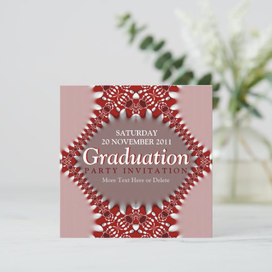 Fractal roze rode gordijn Afstuderen Kaart (Staand voorkant)