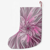 Fractal roze ster ster Floral Pattern Kleine Kerstsok (Achterkant)