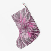 Fractal roze ster ster Floral Pattern Kleine Kerstsok (Achterkant (Hangend))