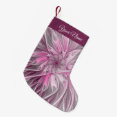 Fractal roze ster ster Floral Pattern Kleine Kerstsok (Voorkant (Hangend))