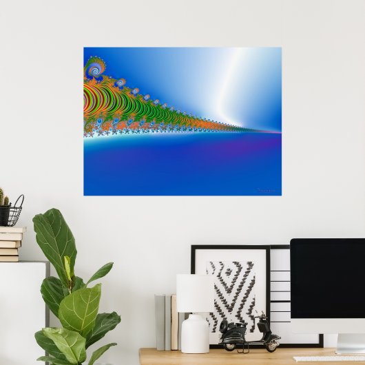 Fractal Seascape Poster (Thuiskantoor)