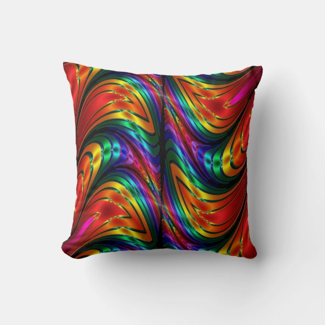 Fractal Silk Rainbow Kussen (Voorkant)