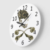 Fractal Skull en Crossbone Grote Klok (Hoek)