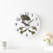 Fractal Skull en Crossbone Grote Klok (Huis)