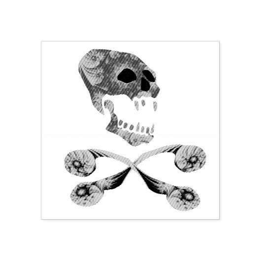 Fractal Skull en Crossbone Rubberstempel (Afrduk)
