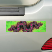 Fractal Snake - roze, fuchsie en neongroen Bumpersticker (Op auto)