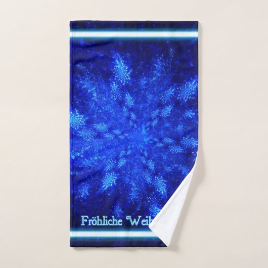 Fractal Snowburst - Froliche Weihnachten Handdoek (Handdoek)