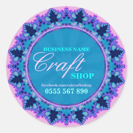 Fractal Snowflake Crafts Product Label Sticker (Voorkant)