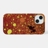 Fractal Space - Koel Sinaasappel Abstract iPhone 15 Case (Achterkant horizontaal)