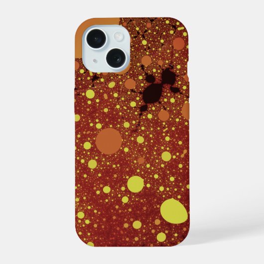 Fractal Space - Koel Sinaasappel Abstract iPhone 15 Case (Achterkant)
