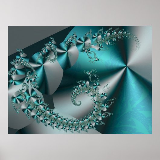 Fractal Sparkle 2 Abstract geometrisch Poster (Voorkant)