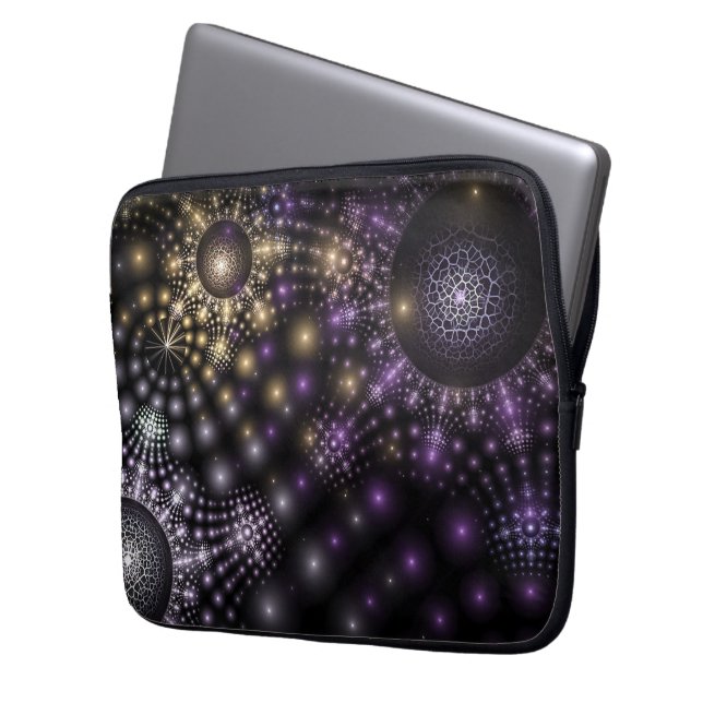 Fractal Sphere Art Mandala Universe-laptophoes Laptop Sleeve (Voorkant Links)