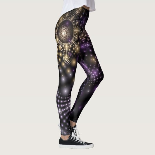 Fractal Sphere Art Mandala Universe Yoga Leggings (Rechts)