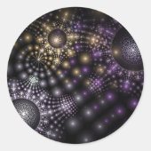 Fractal Sphere Art Mandala Universum Ronde Sticker (Voorkant)