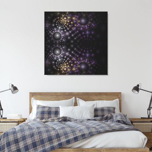 Fractal Sphere Mandala Universe Stretched Canvas Afdruk (Insitu (Slaapkamer))