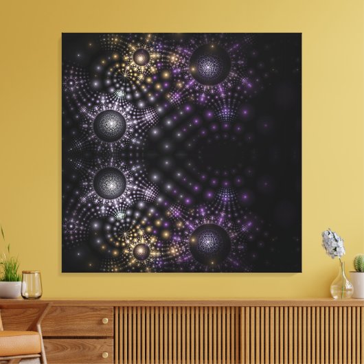 Fractal Sphere Mandala Universe Stretched Canvas Afdruk (Insitu (Woonkamer))