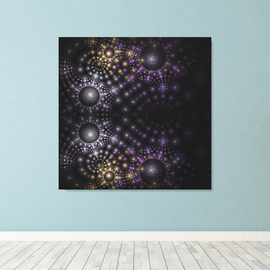 Fractal Sphere Mandala Universe Stretched Canvas Afdruk (Insitu (Houten vloer))