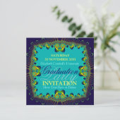 Fractal Spice Exotic Graduation Party Uitnodiging (Staand voorkant)