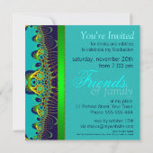 Fractal Spice Exotic Graduation Party Uitnodiging (Achterkant)