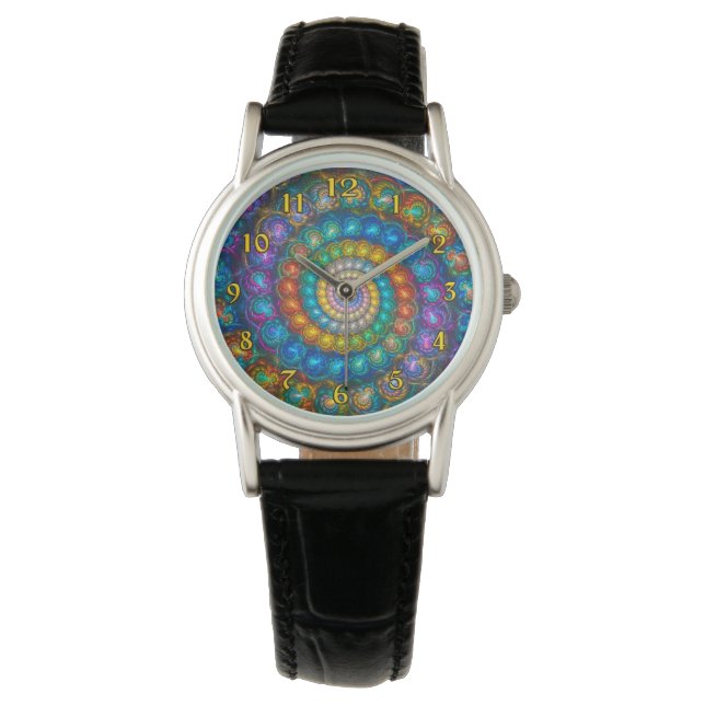 Fractal spiraal shell kralen horloge (Voorkant)