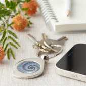Fractal Spiral Elegance Metal Key Ring Sleutelhanger (Zijkant)