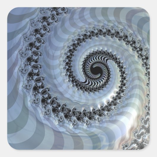 Fractal Spiral Elegance Square Sticker (Voorkant)