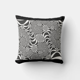 Fractal Spiral Illusion Black en White Kussen