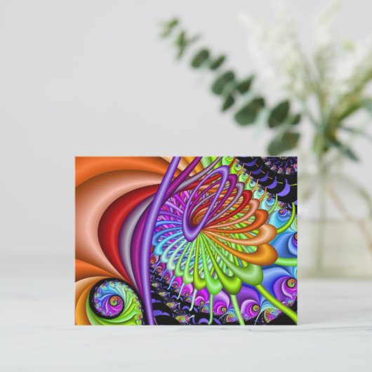 Fractal Spiral Pulling Taffy Briefkaart (Staand voorkant)