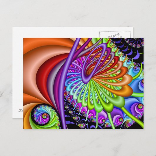 Fractal Spiral Pulling Taffy Briefkaart (Voorkant / Achterkant)