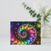 Fractal Spiral Rainbow Nebula Briefkaart (Staand voorkant)