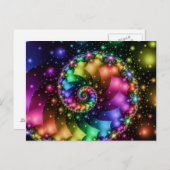 Fractal Spiral Rainbow Nebula Briefkaart (Voorkant / Achterkant)