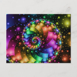 Fractal Spiral Rainbow Nebula Briefkaart