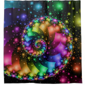 Fractal Spiral Rainbow Nebula Douchegordijn (Voorkant)