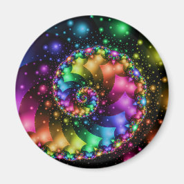Fractal Spiral Rainbow Nebula Magneet