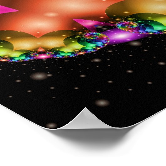 Fractal Spiral Rainbow Nebula Poster (Hoek)