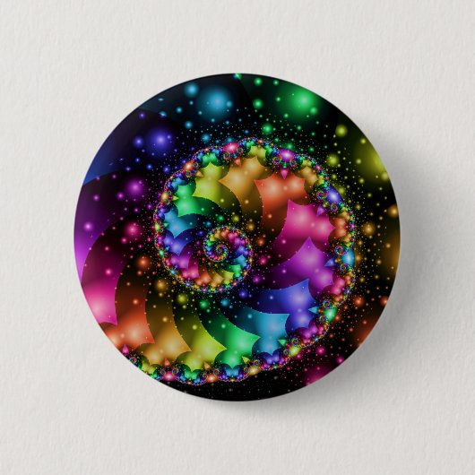 Fractal Spiral Rainbow Nebula Ronde Button 5,7 Cm (Voorkant)