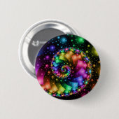 Fractal Spiral Rainbow Nebula Ronde Button 5,7 Cm (Voorkant /achterkant)