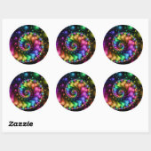Fractal Spiral Rainbow Nebula Ronde Sticker (Vel)