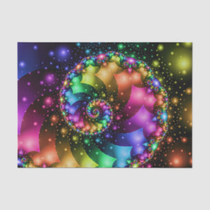Fractal Spiral Rainbow Nebula Tissuepapier