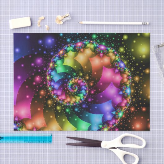 Fractal Spiral Rainbow Nebula Tissuepapier (Craft)