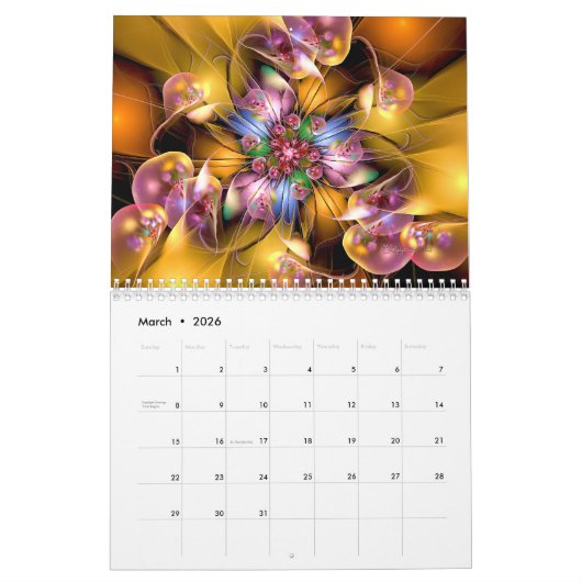 Fractal Spirals van Wolfepaw Calendar January Cvr Kalender (Mar 2026)
