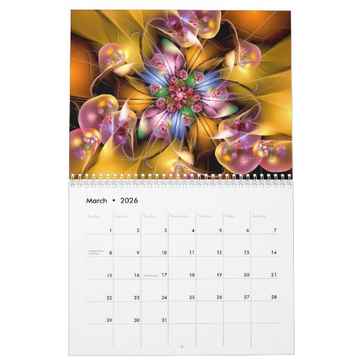 Fractal Spirals van Wolfepaw Calendar Kalender (Mar 2026)