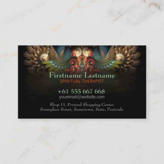 Fractal Spirit Wings met Logo Visitekaartje (Voorkant)