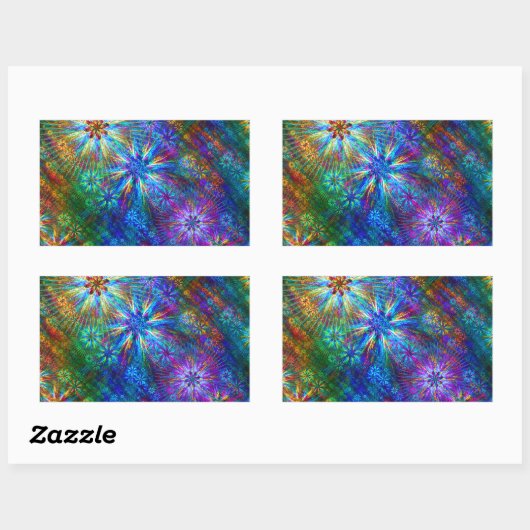 Fractal Spring Swatch Rechthoekige Sticker (Vel)