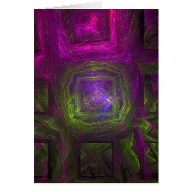 Fractal Squares in roze paars en groen (Voorkant)