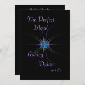 Fractal Star Blended Family Wedding Kaart (Voorkant / Achterkant)