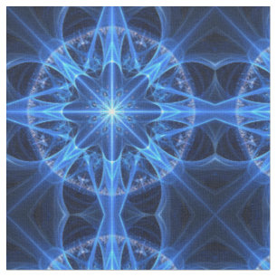 Fractal Star Fabric - Blauwe Radiantie Stof