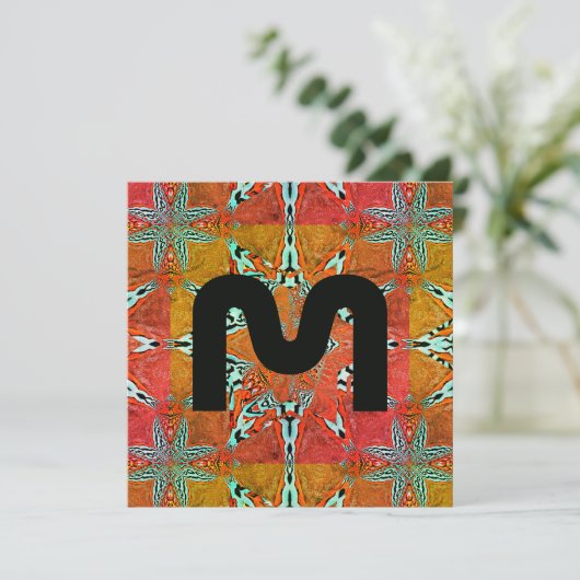 Fractal Star of Future Complexity Monogram Boxers Feestdagenkaart (Staand voorkant)