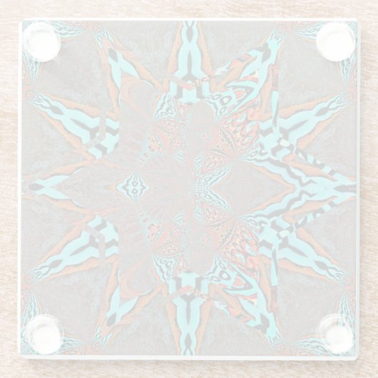 Fractal Star of Future Glazen Onderzetter (Achterkant)