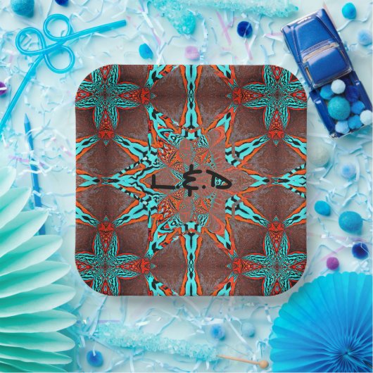 Fractal Star of Future & Your letters Papieren Bordje (Feest)